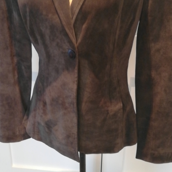 Chocolate Brown Suede Fitted Jacket - Never Worn - Picture 8 of 16